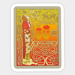 Celtic Girl (Orange) Sticker